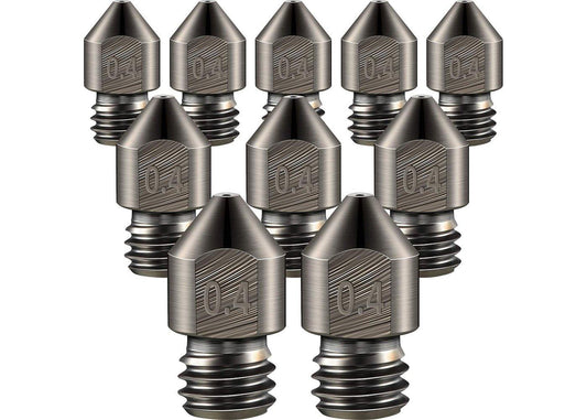 Hardened Stainless Steel with Tungsten MK8 Nozzles * 10 - JGMaker3D