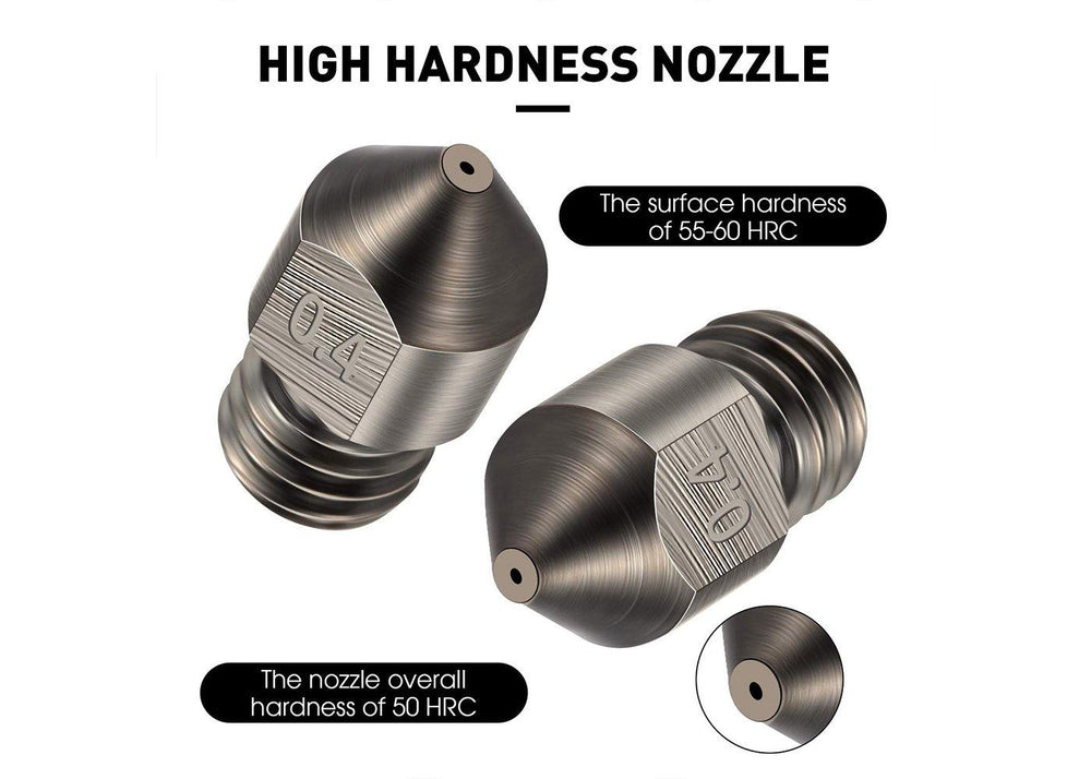 Hardened Stainless Steel with Tungsten MK8 Nozzles * 10 - JGMaker3D