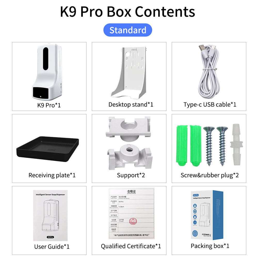 K9 Pro Soap dispenser with Thermometer