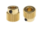 Brass Extruder Gear: 5mm Bore, 26 Teeth for 3D Printer – 5 Pack