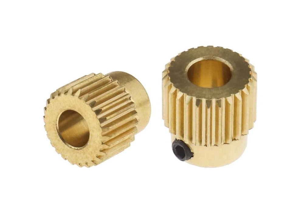 Brass Extruder Gear: 5mm Bore, 26 Teeth for 3D Printer – 5 Pack